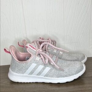 Adidas Kids' Light Gray and Pink Sneakers 4